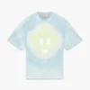 Camisas de manga curta oversized com tie-dye azul e logótipo CC Smile Camisas de manga curta oversized com tie-dye azul e logótipo CC Smile