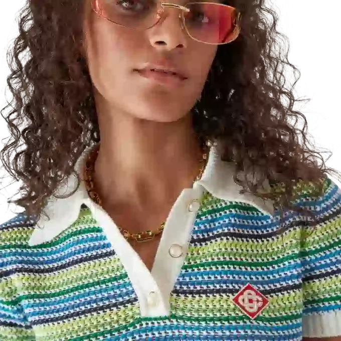 Camisas de manga curta às riscas