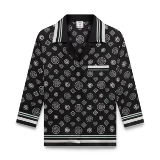 Camisas de pijama em cetim de seda com monograma