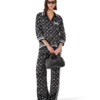 Camisas de pijama em cetim de seda com monograma Camisas de pijama em cetim de seda com monograma