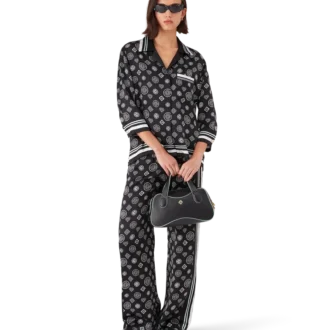 Camisas de pijama em cetim de seda com monograma