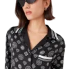 Camisas de pijama em cetim de seda com monograma Camisas de pijama em cetim de seda com monograma