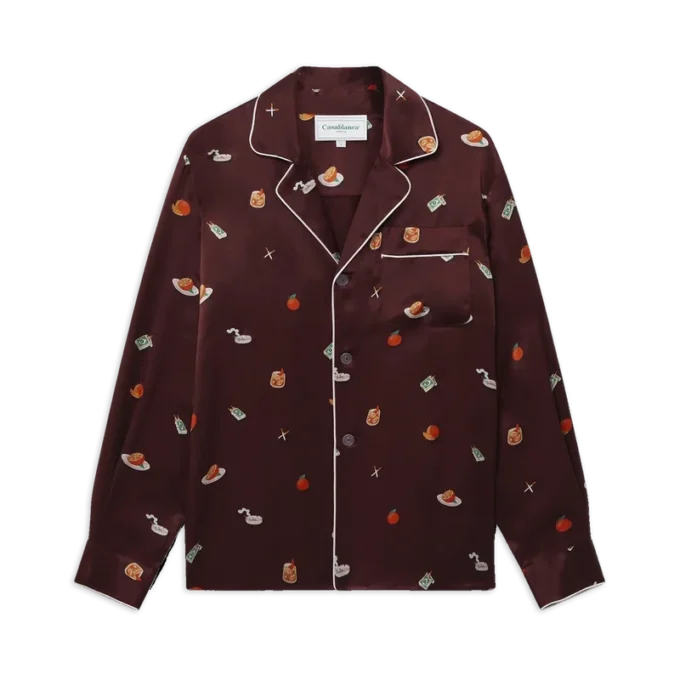 Camisas de pijama Vices em cetim de seda