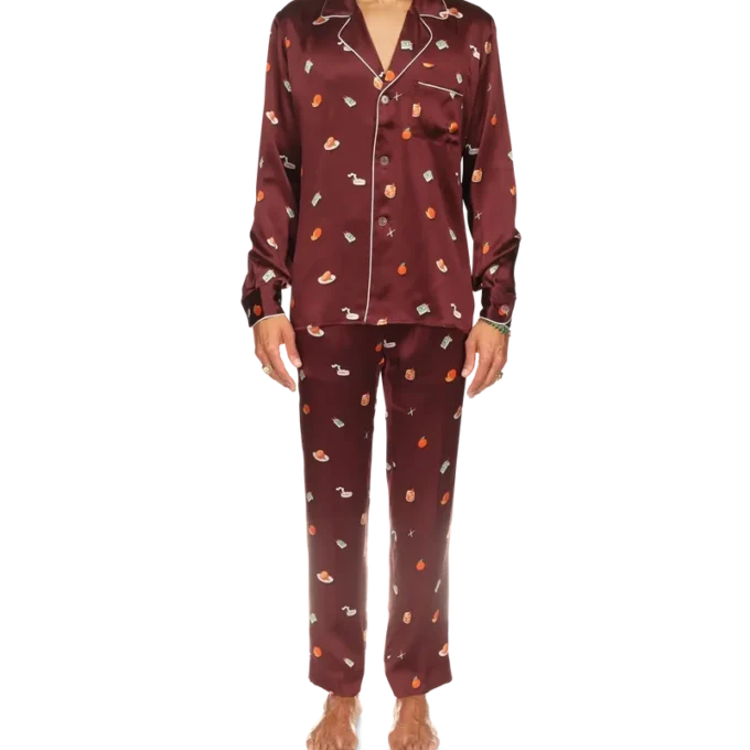 Camisas de pijama Vices em cetim de seda