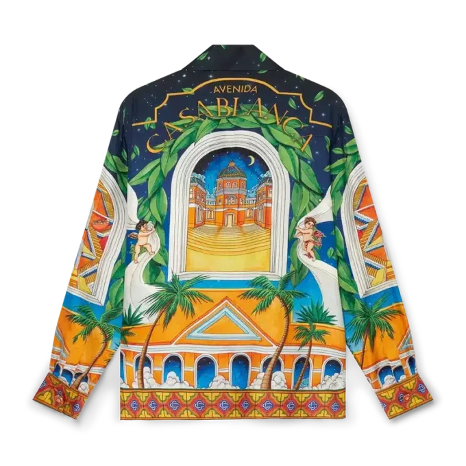 Camisas de seda com gola cubana Maison D’ete Camisas de seda com gola cubana Maison D’ete