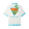 Camisas de seda com gola cubana Palm Springs Icon Blue