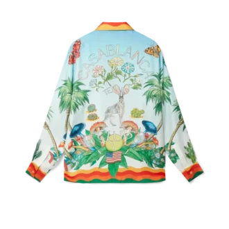 Camisas de seda com gola cubana Palm Springs Tennis Club