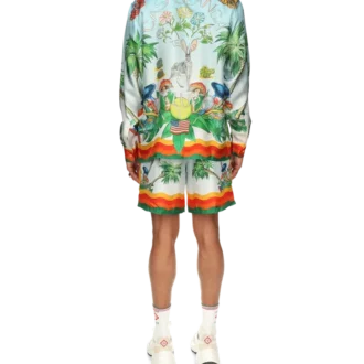 Camisas de seda com gola cubana Palm Springs Tennis Club