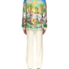 Camisas de seda com gola cubana psicadélica