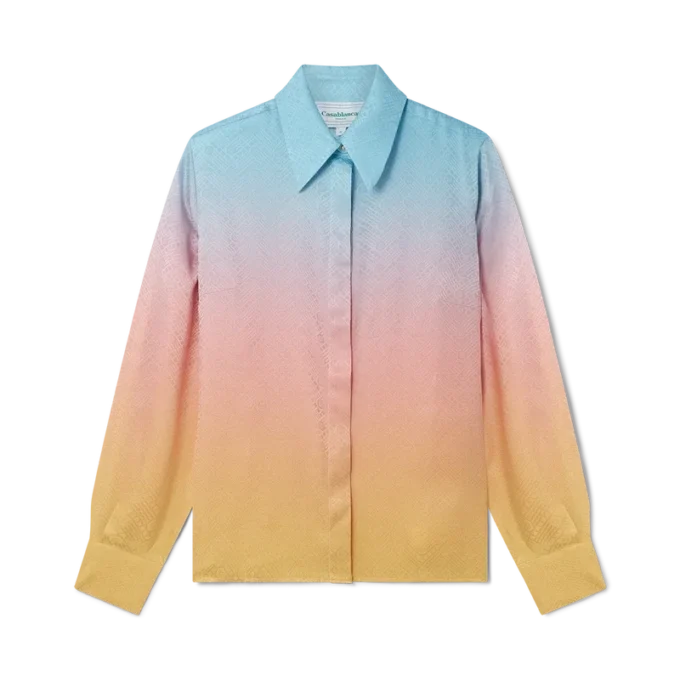 Camisas de seda com gradiente Ping Pong Camisas de seda com gradiente Ping Pong