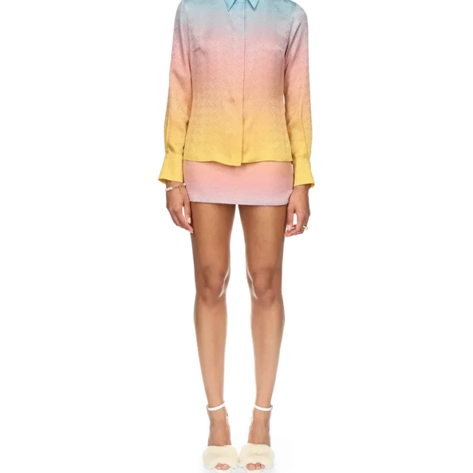 Camisas de seda com gradiente Ping Pong Camisas de seda com gradiente Ping Pong