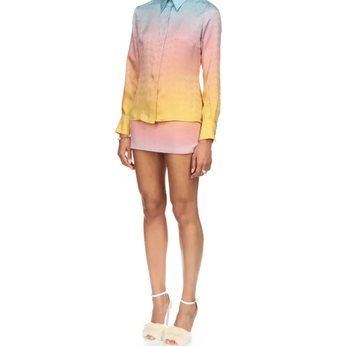 Camisas de seda com gradiente Ping Pong Camisas de seda com gradiente Ping Pong
