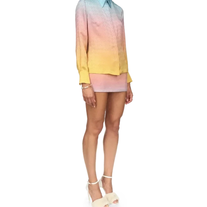 Camisas de seda com gradiente Ping Pong Camisas de seda com gradiente Ping Pong