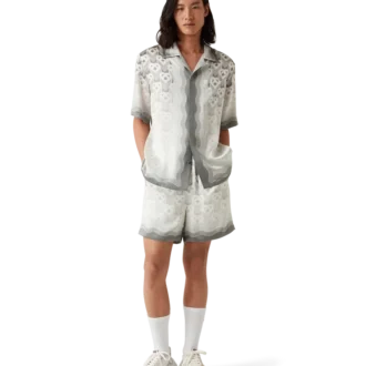 Camisas de seda com monograma de coração em degradê