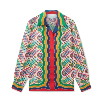 Camisas de seda com monograma de ténis
