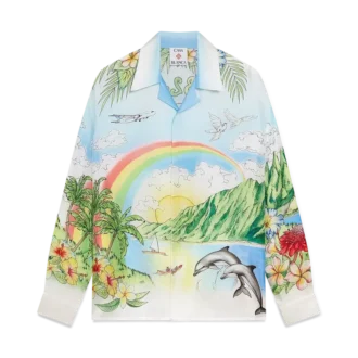 Camisas de seda de manga comprida Aloha