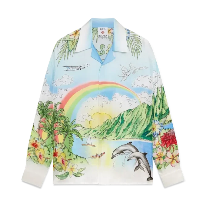 Camisas de seda de manga comprida Aloha Camisas de seda de manga comprida Aloha