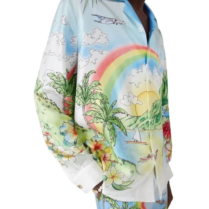 Camisas de seda de manga comprida Aloha Camisas de seda de manga comprida Aloha