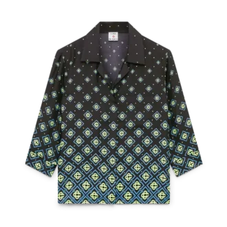 Camisas de seda de manga comprida com monograma degradê