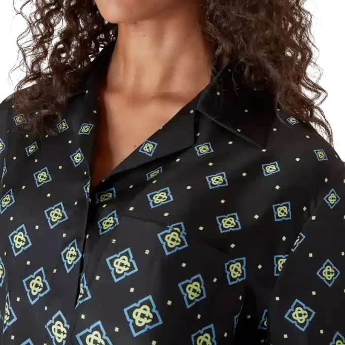 Camisas de seda de manga comprida com monograma degradê