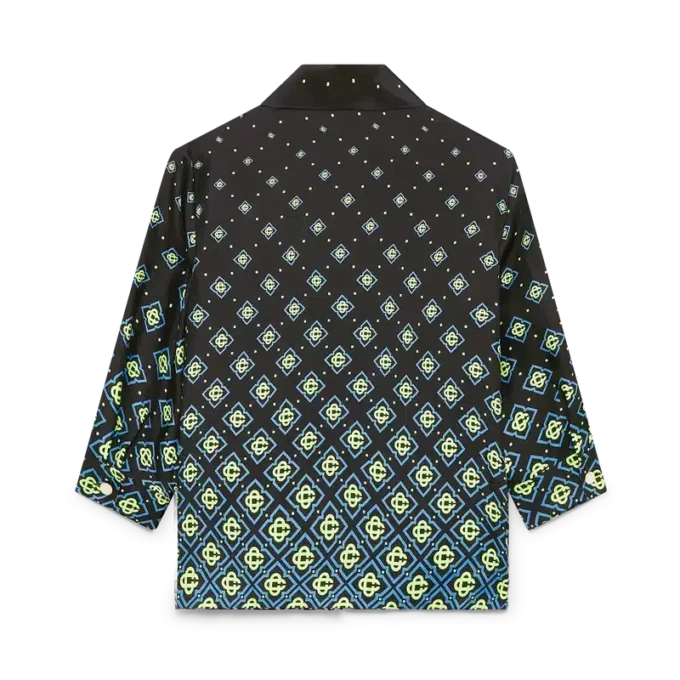 Camisas de seda de manga comprida com monograma degradê