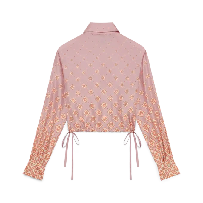 Camisas de seda de manga comprida com monograma degradê