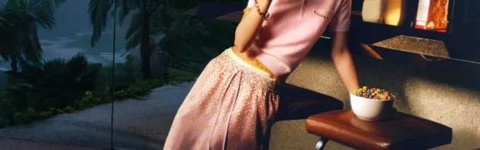 Vestido de seda Monogram Degrade