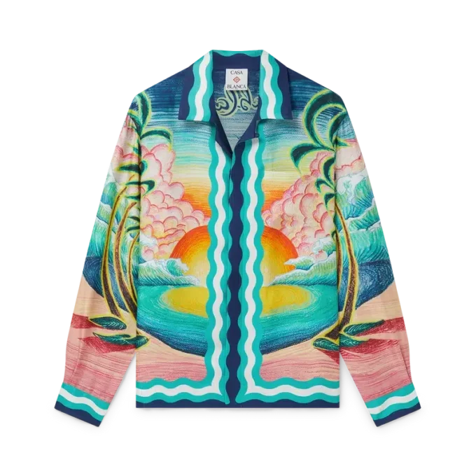 Camisas de seda de manga comprida Danse De La Mer Camisas de seda de manga comprida Danse De La Mer