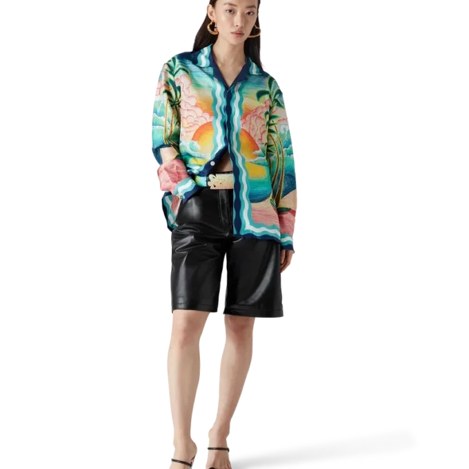 Camisas de seda de manga comprida Danse De La Mer Camisas de seda de manga comprida Danse De La Mer