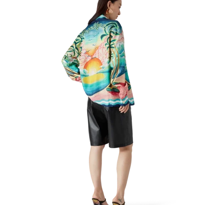 Camisas de seda de manga comprida Danse De La Mer Camisas de seda de manga comprida Danse De La Mer