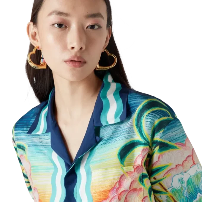 Camisas de seda de manga comprida Danse De La Mer Camisas de seda de manga comprida Danse De La Mer