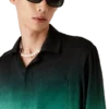 Camisas de seda de manga comprida em jacquard Gradient Ping Pong Camisas de seda de manga comprida em jacquard Gradient Ping Pong