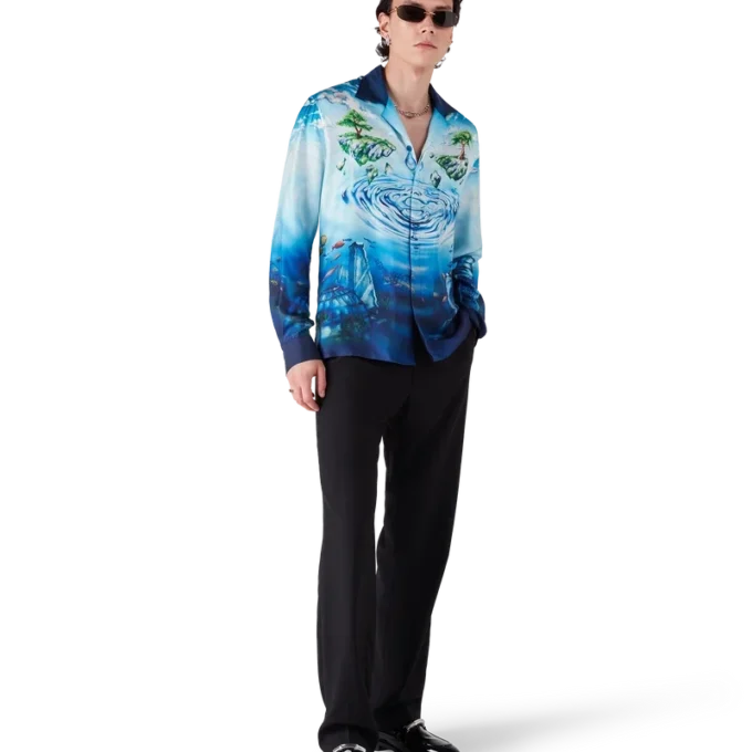 Camisas de seda de manga comprida Lost Atlantis