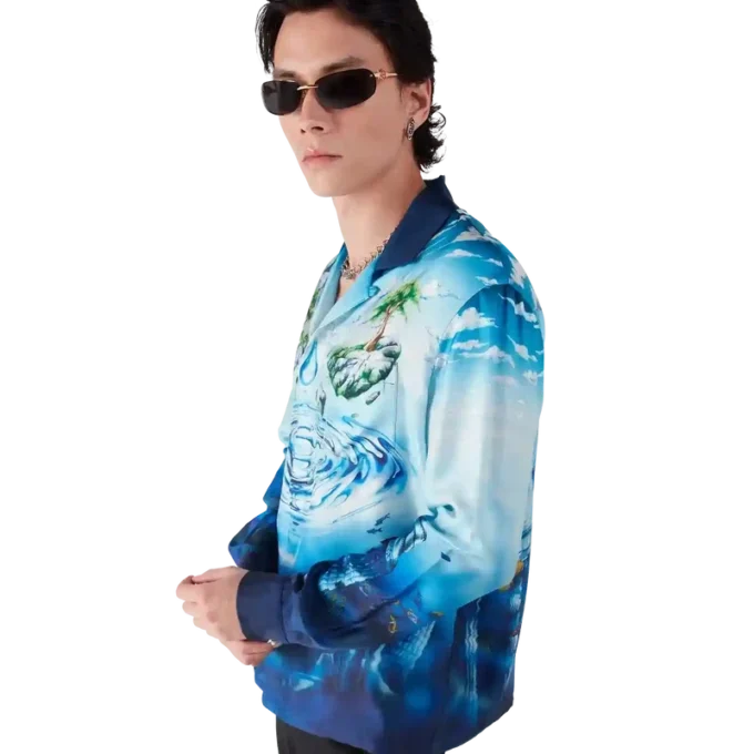 Camisas de seda de manga comprida Lost Atlantis