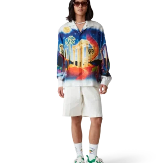 Camisas de seda de manga comprida Midnight Acropolis