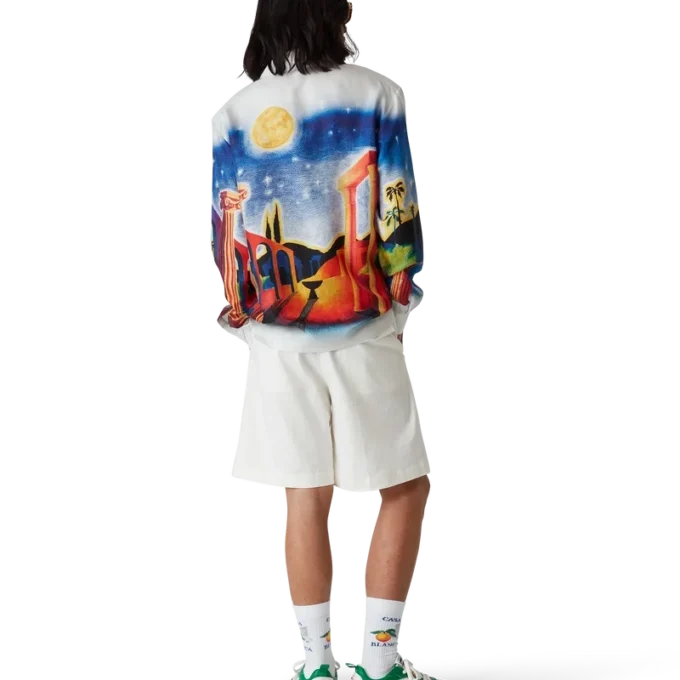 Camisa de seda Midnight Acropolis