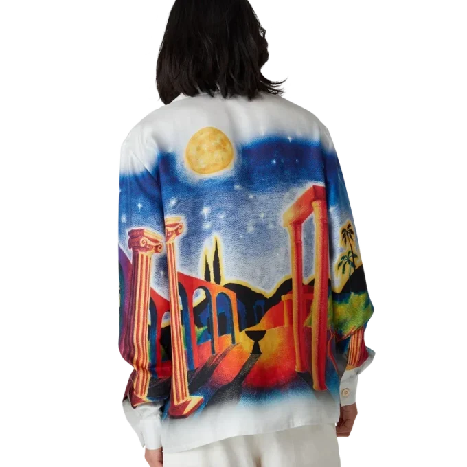 Camisa de seda Midnight Acropolis