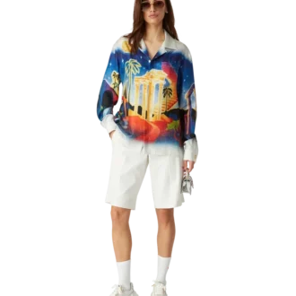 Camisa de seda Midnight Acropolis