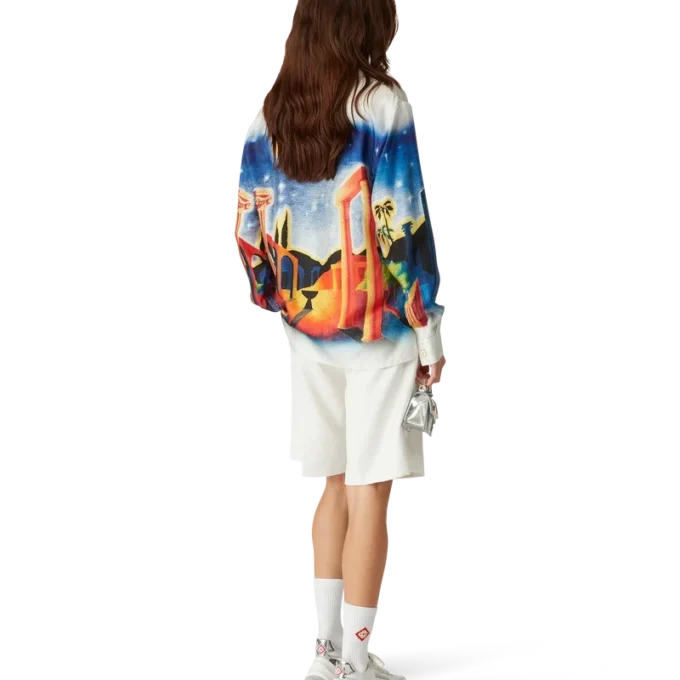 Camisa de seda Midnight Acropolis