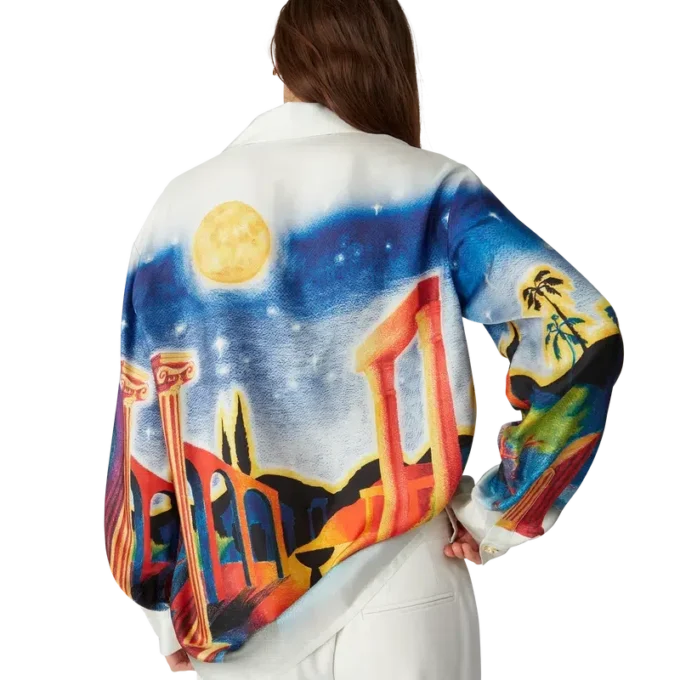 Camisa de seda Midnight Acropolis