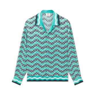 Camisas de seda de manga comprida Monogram Wave