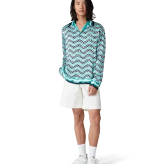 Camisas de seda de manga comprida Monogram Wave