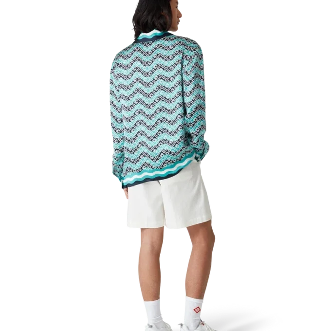 Camisas de seda de manga comprida Monogram Wave Camisas de seda de manga comprida Monogram Wave