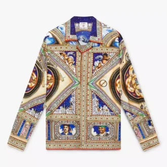 Camisas de seda de manga comprida Plafond Orne De Musique