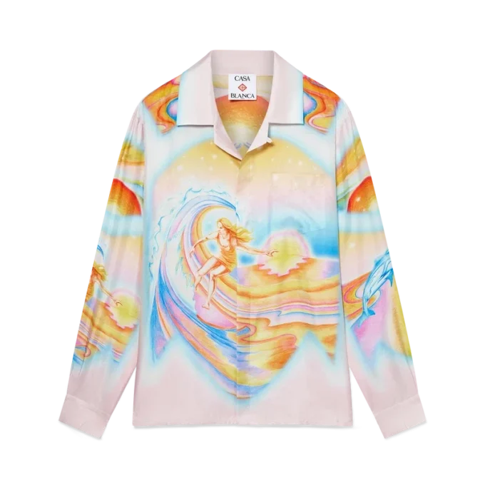 Camisas de seda de manga comprida Psychedelic Nirvana Camisas de seda de manga comprida Psychedelic Nirvana