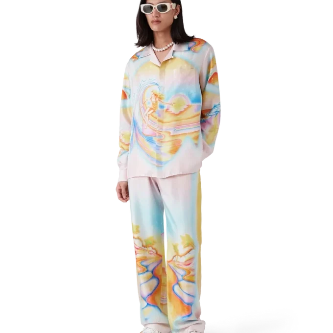 Camisas de seda de manga comprida Psychedelic Nirvana Camisas de seda de manga comprida Psychedelic Nirvana
