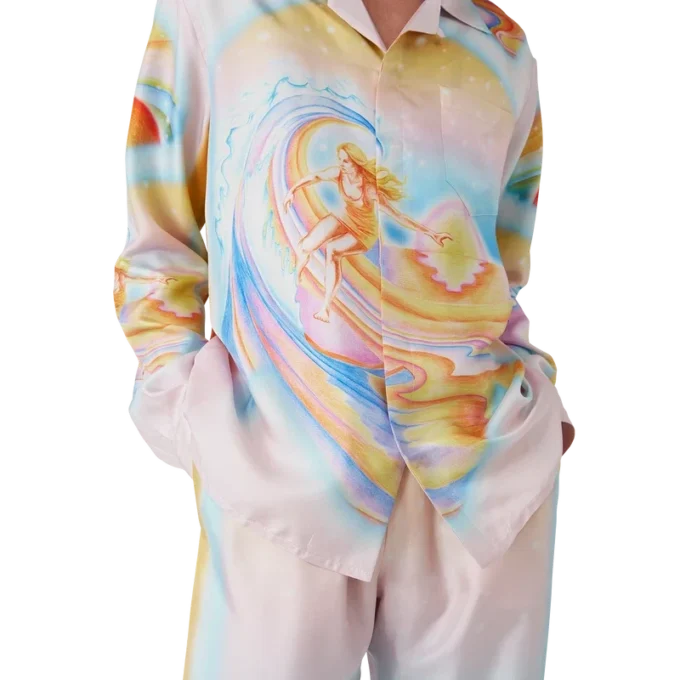 Camisas de seda de manga comprida Psychedelic Nirvana Camisas de seda de manga comprida Psychedelic Nirvana