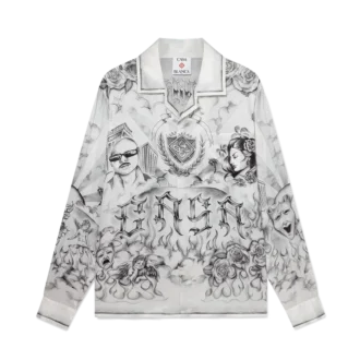 Camisas de seda de manga comprida Tattoo