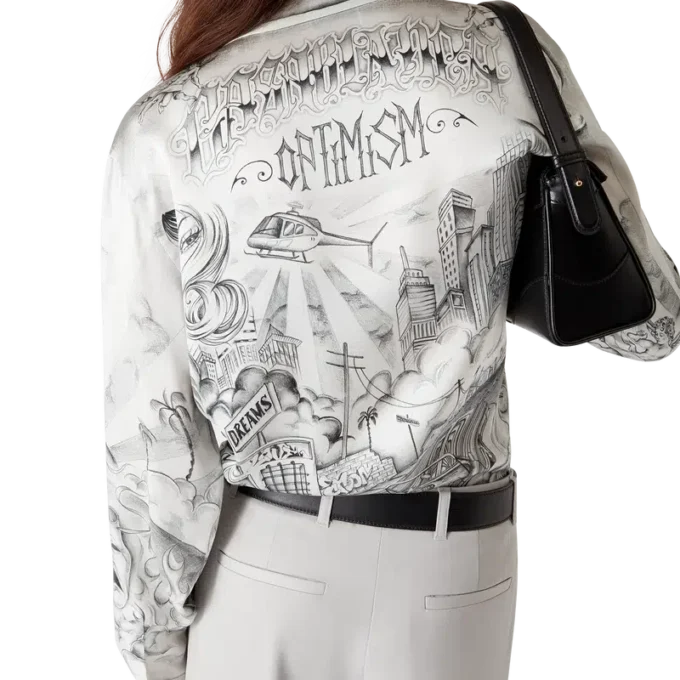 Camisas de seda de manga comprida Tattoo Camisas de seda de manga comprida Tattoo