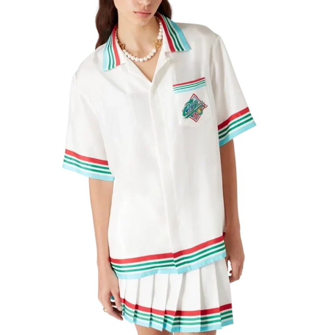 Camisas de seda de manga curta Casa Way World Series Camisas de seda de manga curta Casa Way World Series
